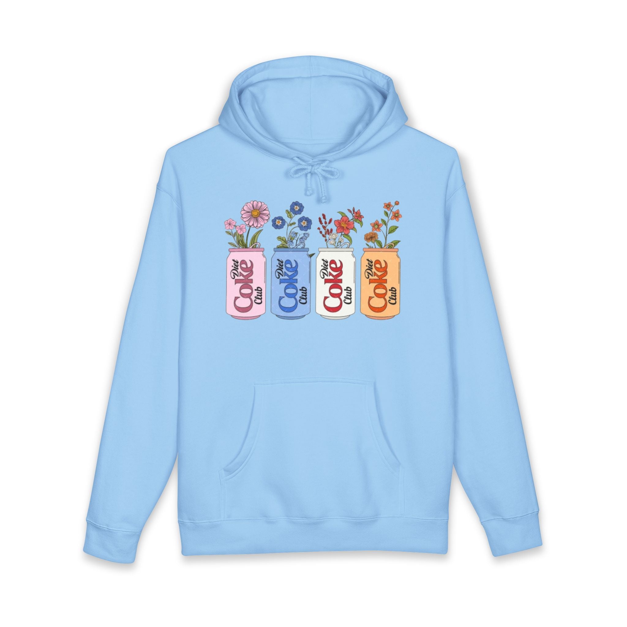 Vintage Coke Cans with Wildflowers Hoodie