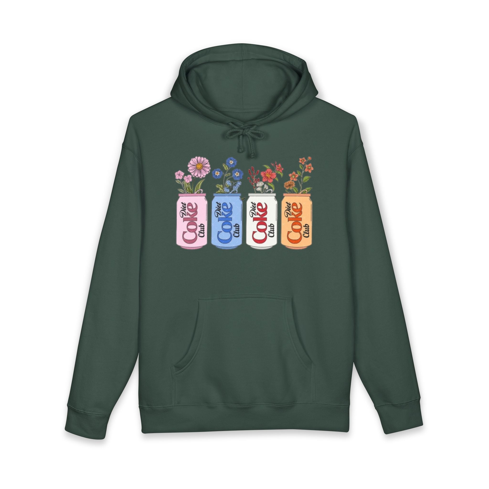Vintage Coke Cans with Wildflowers Hoodie