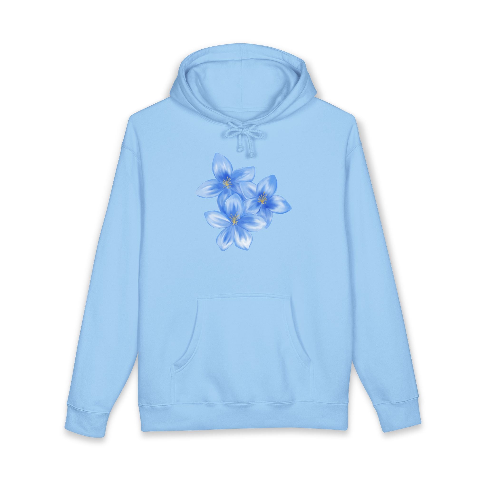 Blue Floral Hoodie