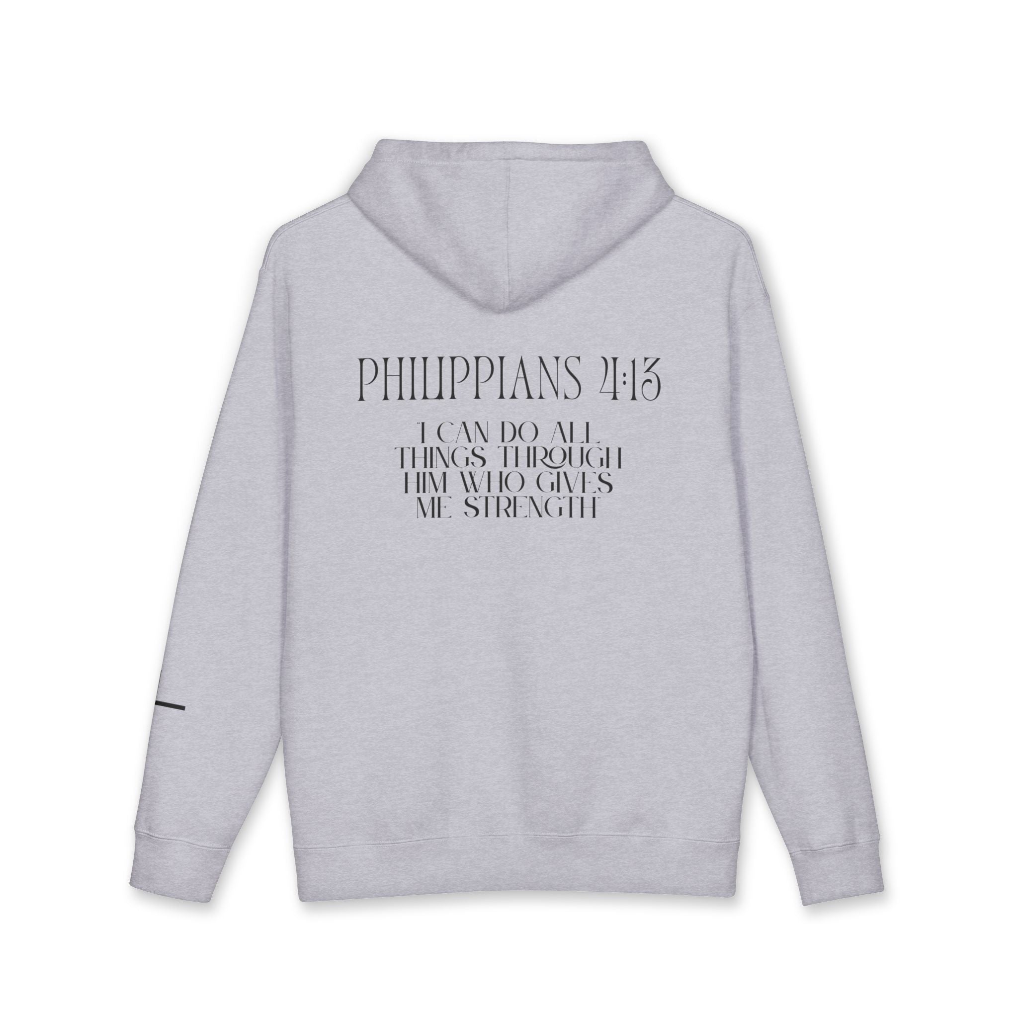 Philippians 4:13 Hoodie — Black Lettering