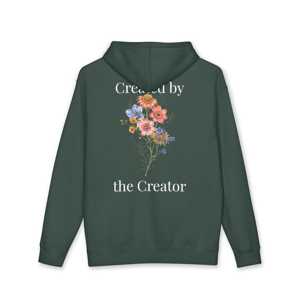 "Created by the Creator" Floral Hoodie - White Lettering