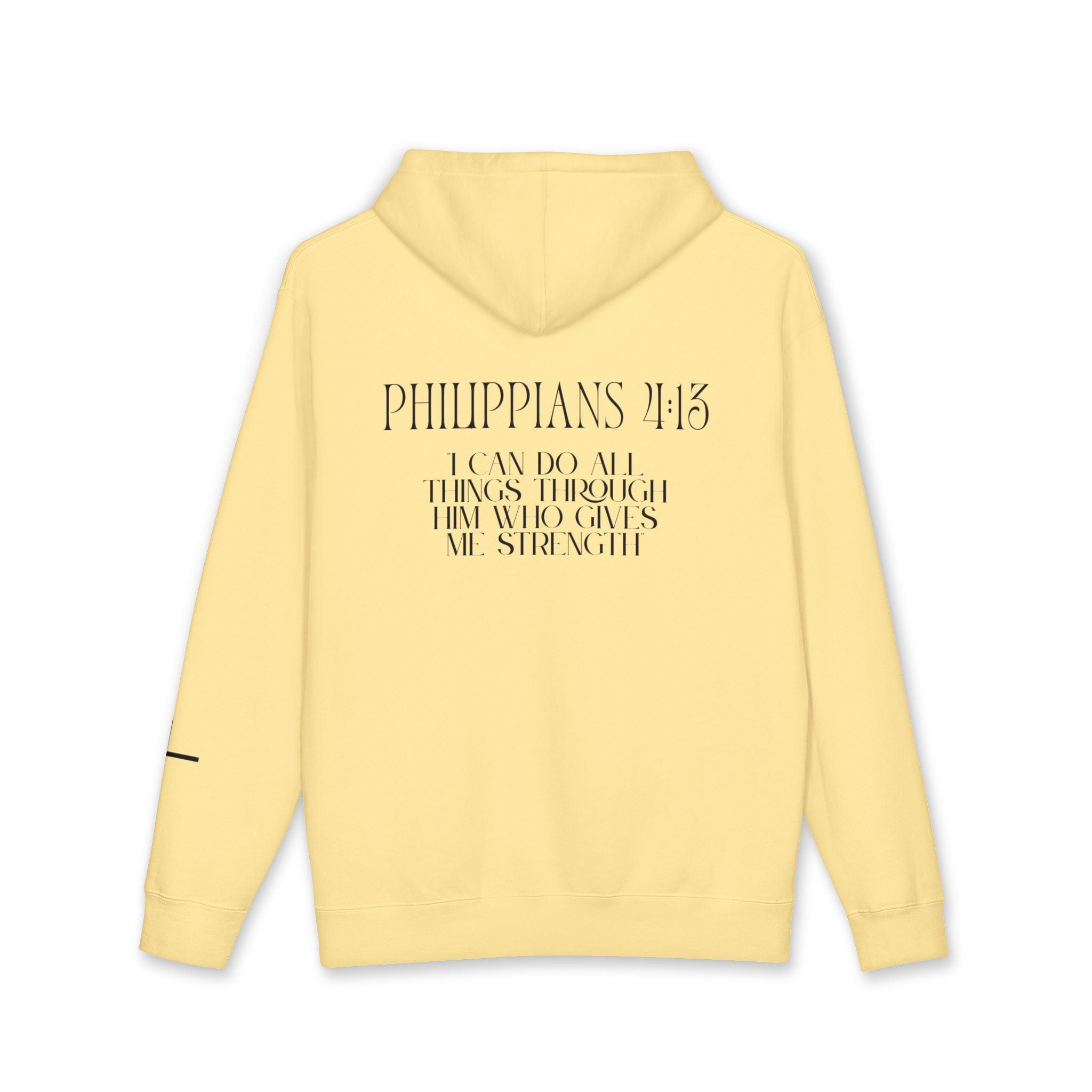 Philippians 4:13 Hoodie — Black Lettering