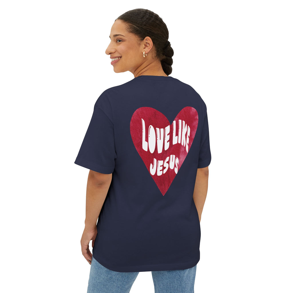 "Love Like Jesus" - Oversized Tee - White Cross