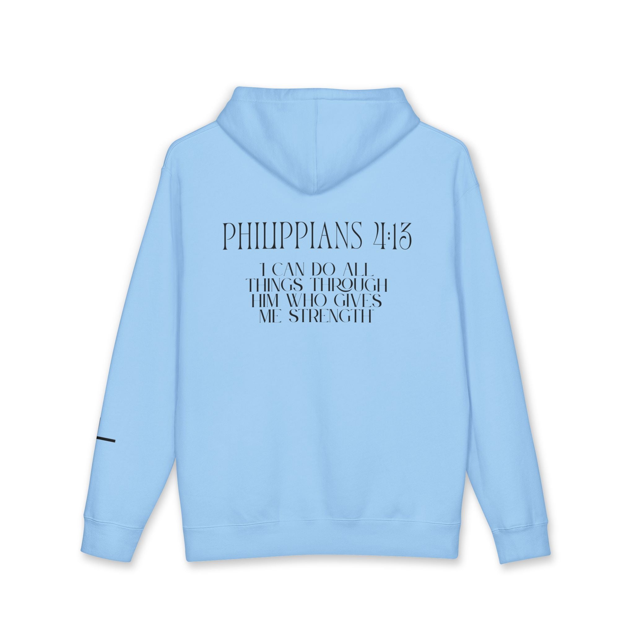 Philippians 4:13 Hoodie — Black Lettering