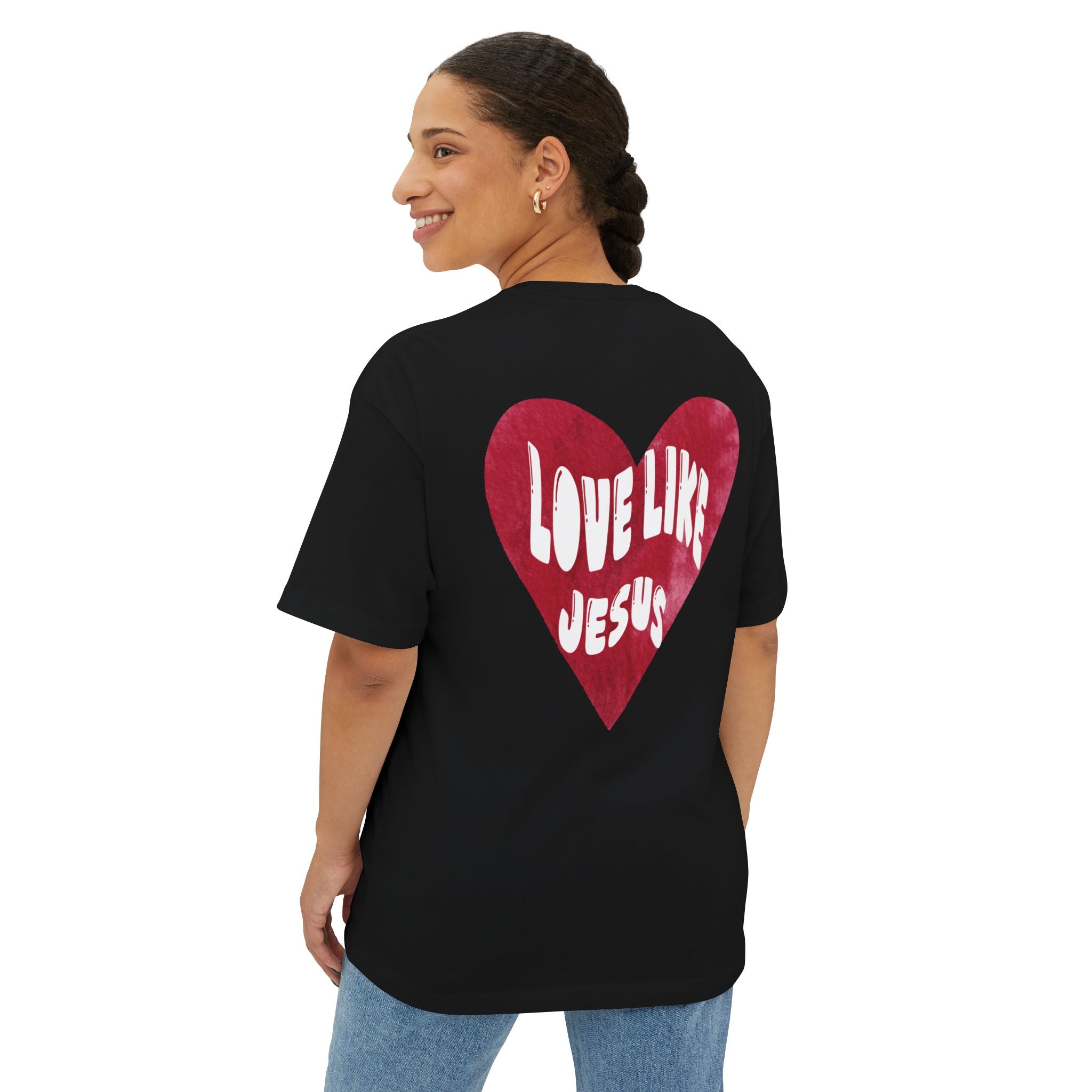 "Love Like Jesus" - Oversized Tee - White Cross