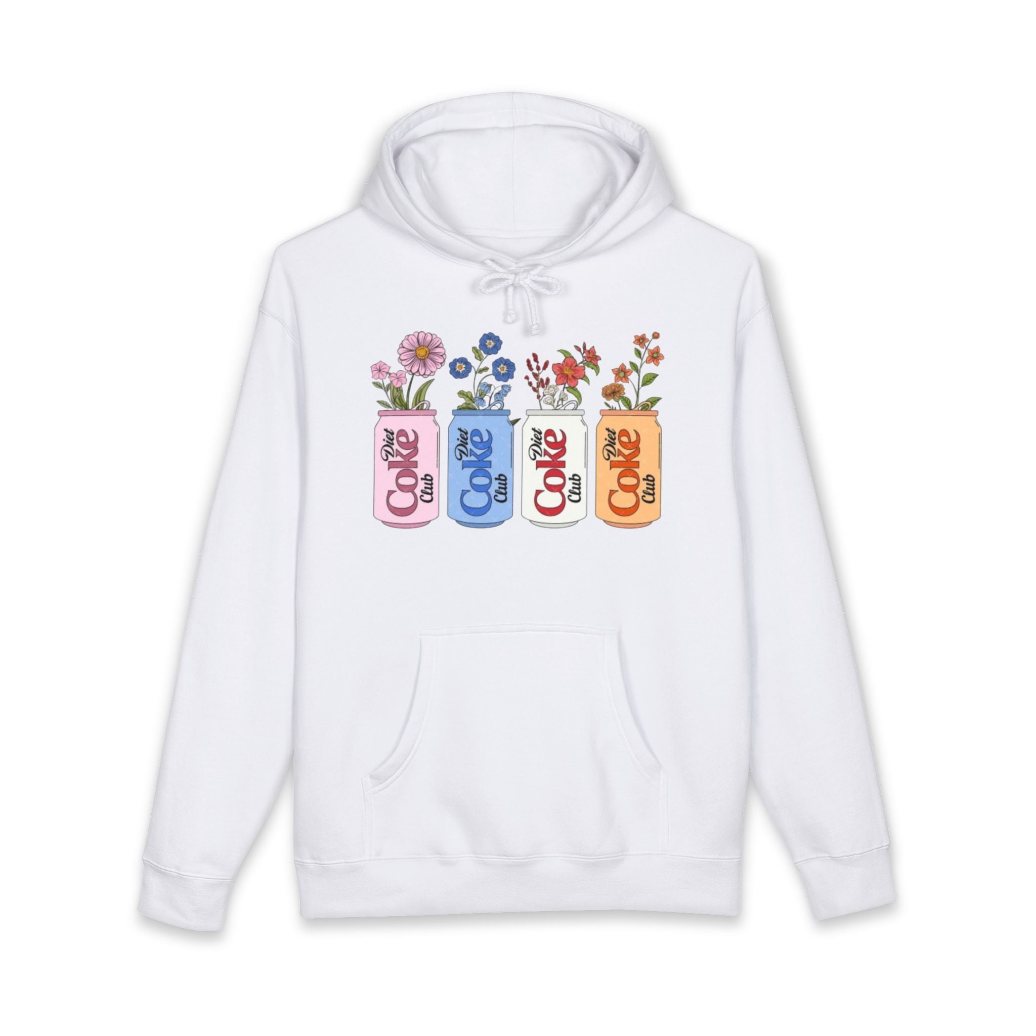 Vintage Coke Cans with Wildflowers Hoodie