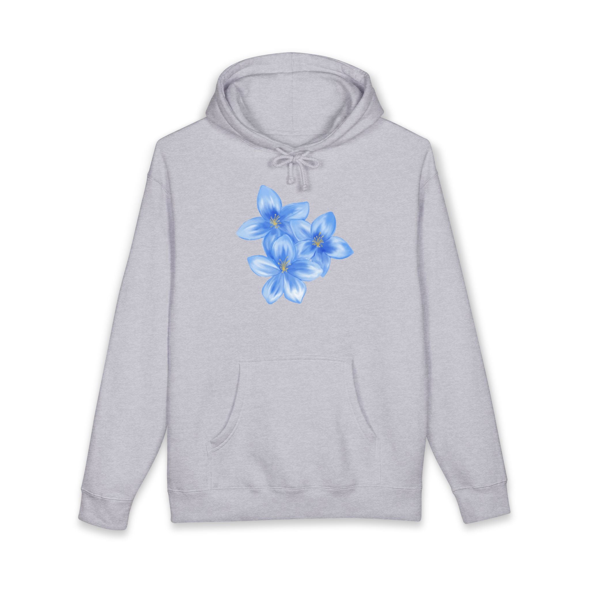 Blue Floral Hoodie