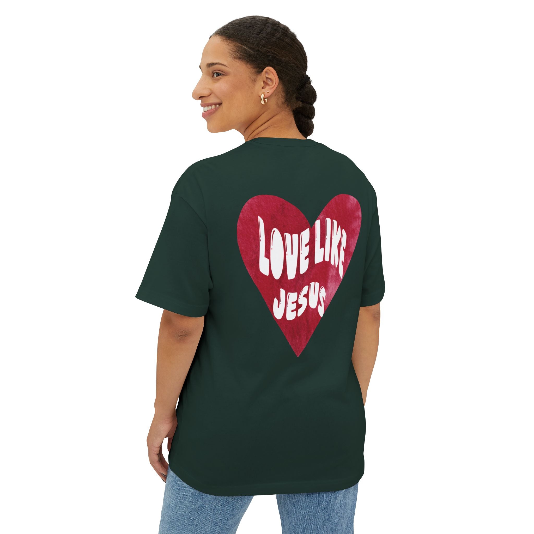 "Love Like Jesus" - Oversized Tee - White Cross