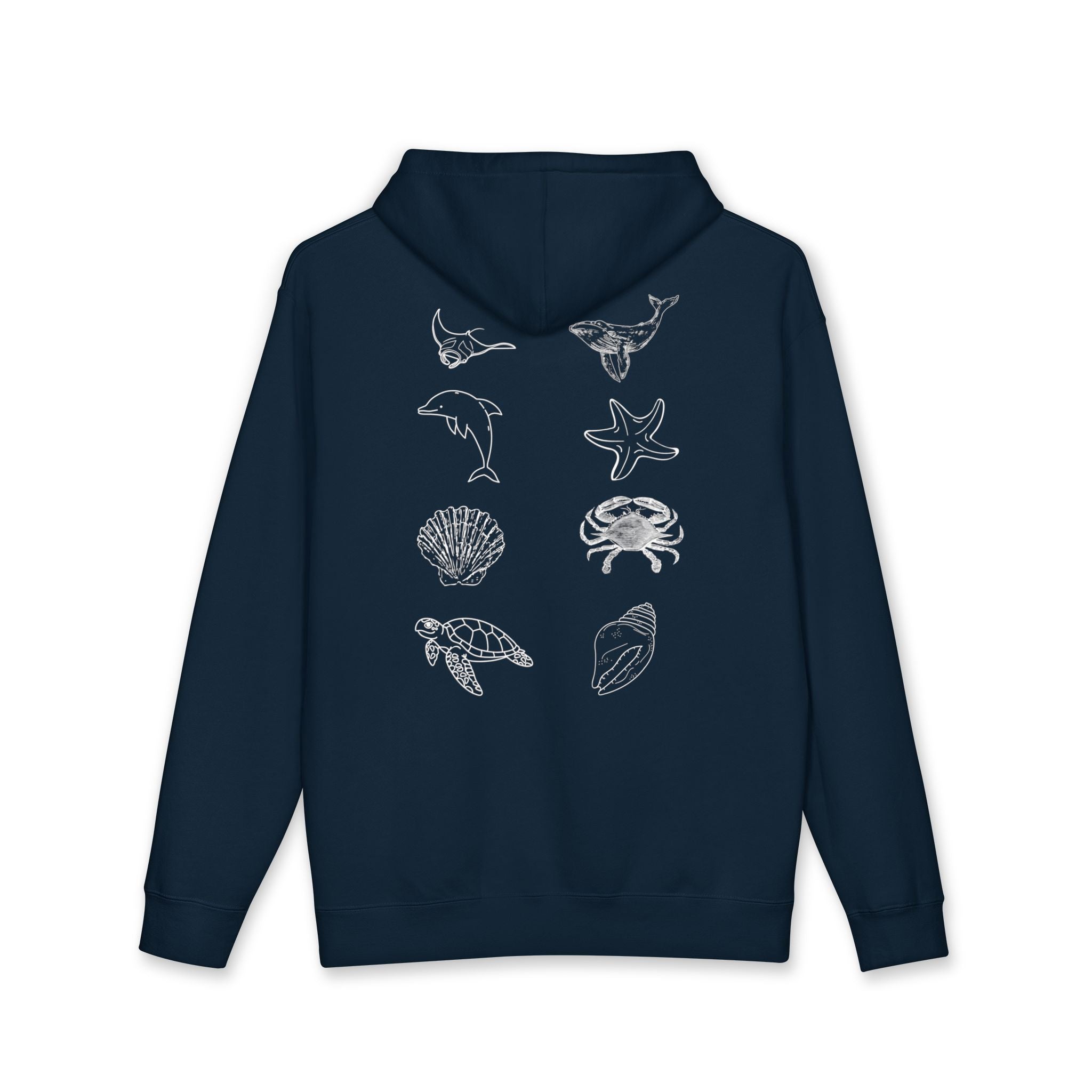 Ocean Life Sketch Back Print Hoodie