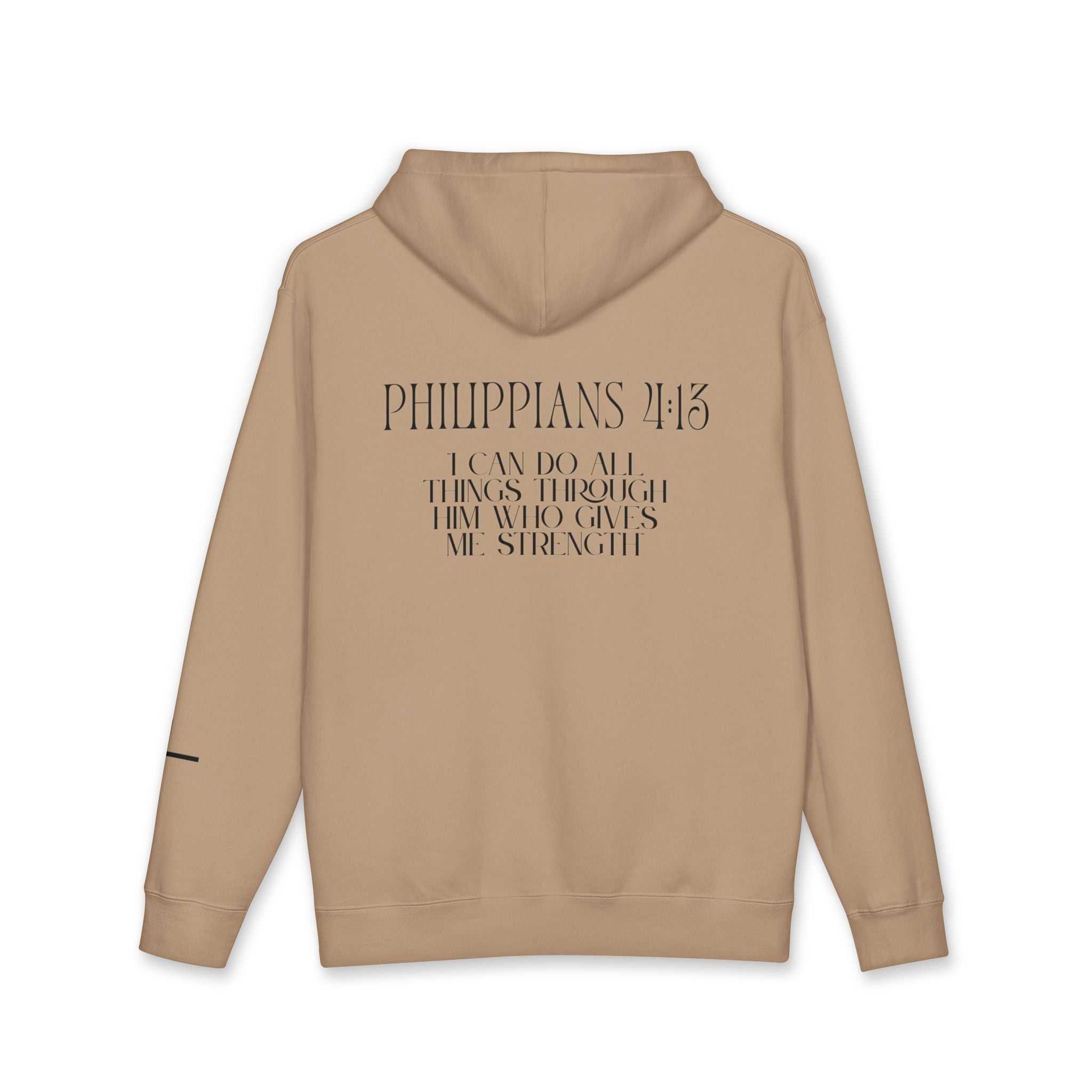 Philippians 4:13 Hoodie — Black Lettering