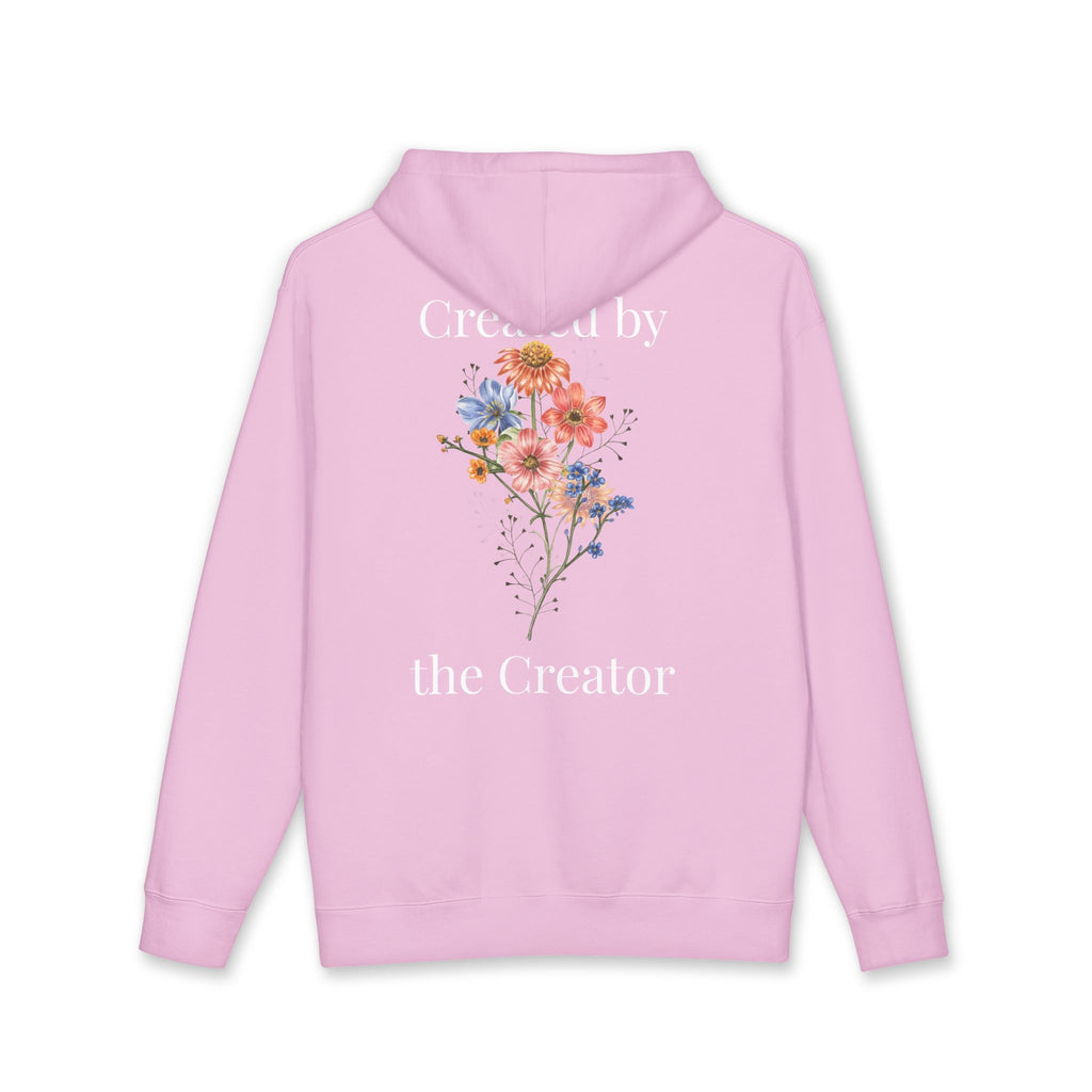 "Created by the Creator" Floral Hoodie - White Lettering