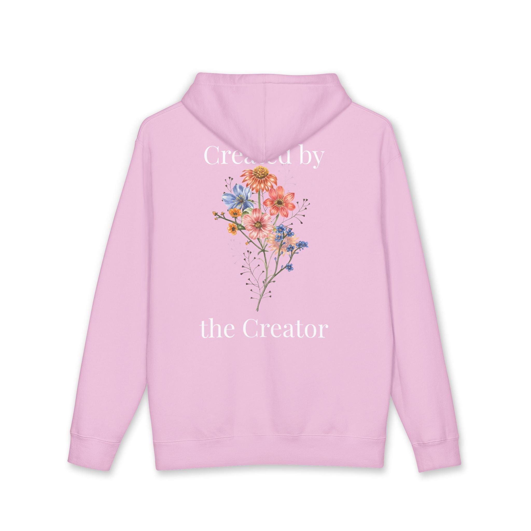 "Created by the Creator" Floral Hoodie - White Lettering