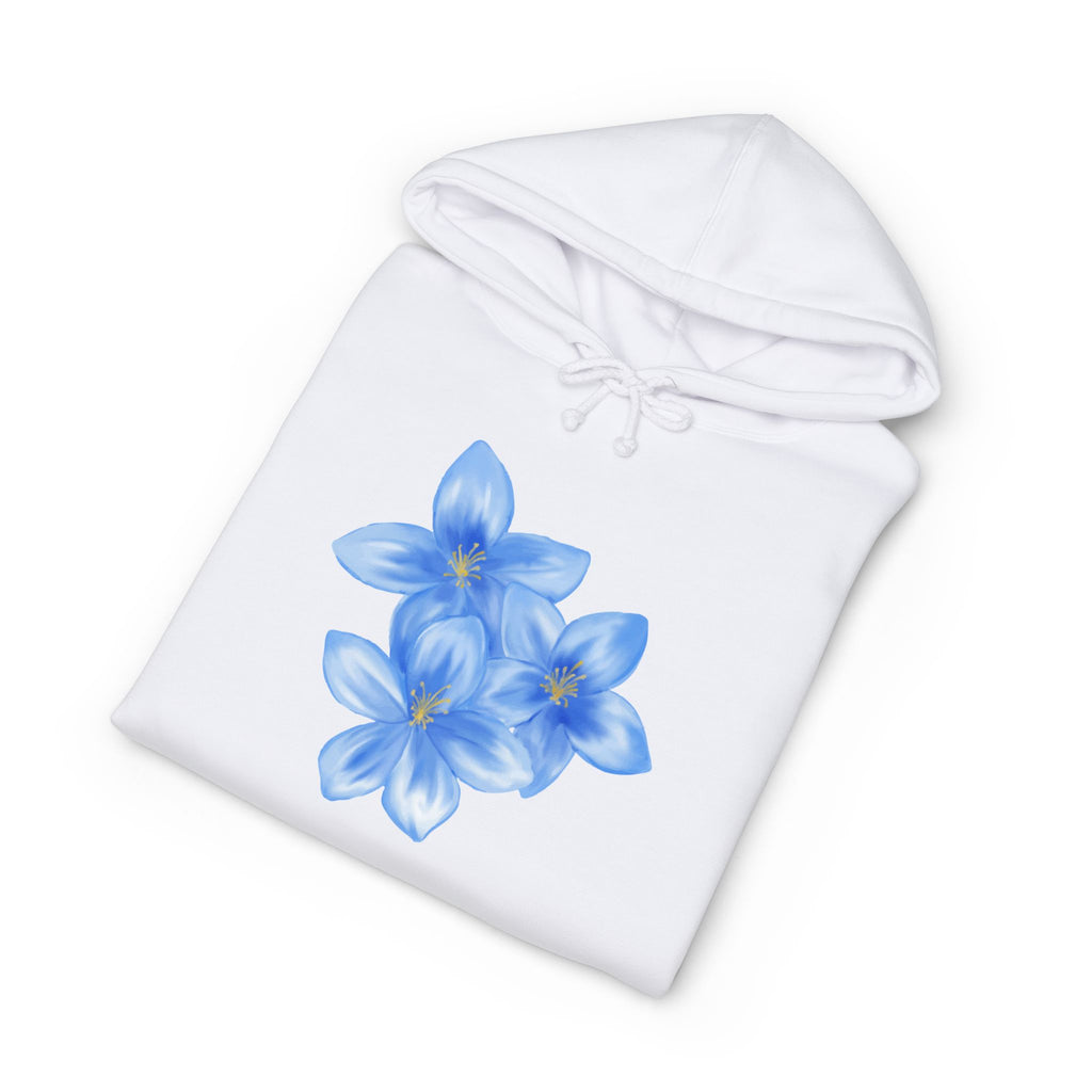 Blue Floral Hoodie