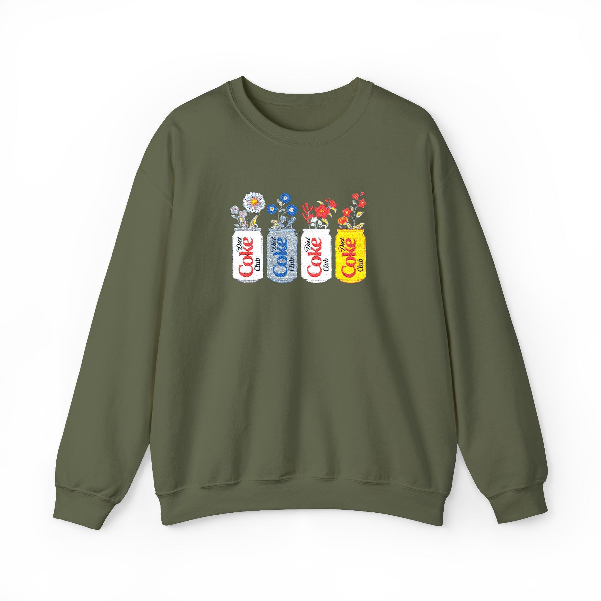 Embroidered Floral Diet Coke Crewneck