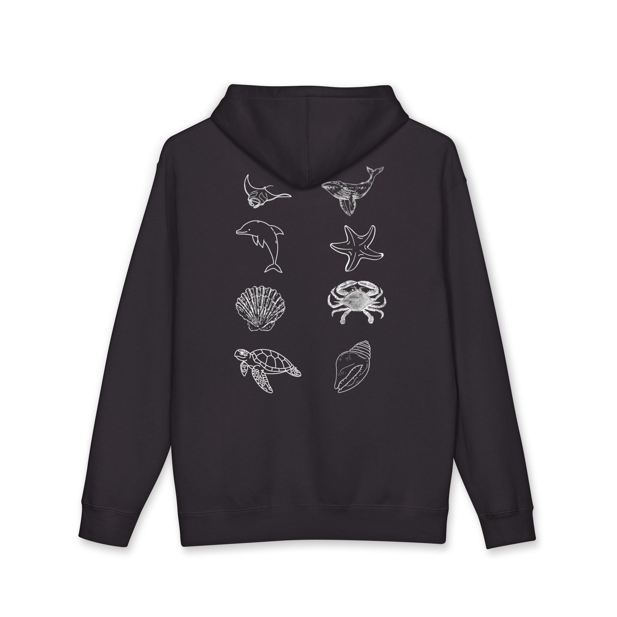 Ocean Life Sketch Back Print Hoodie