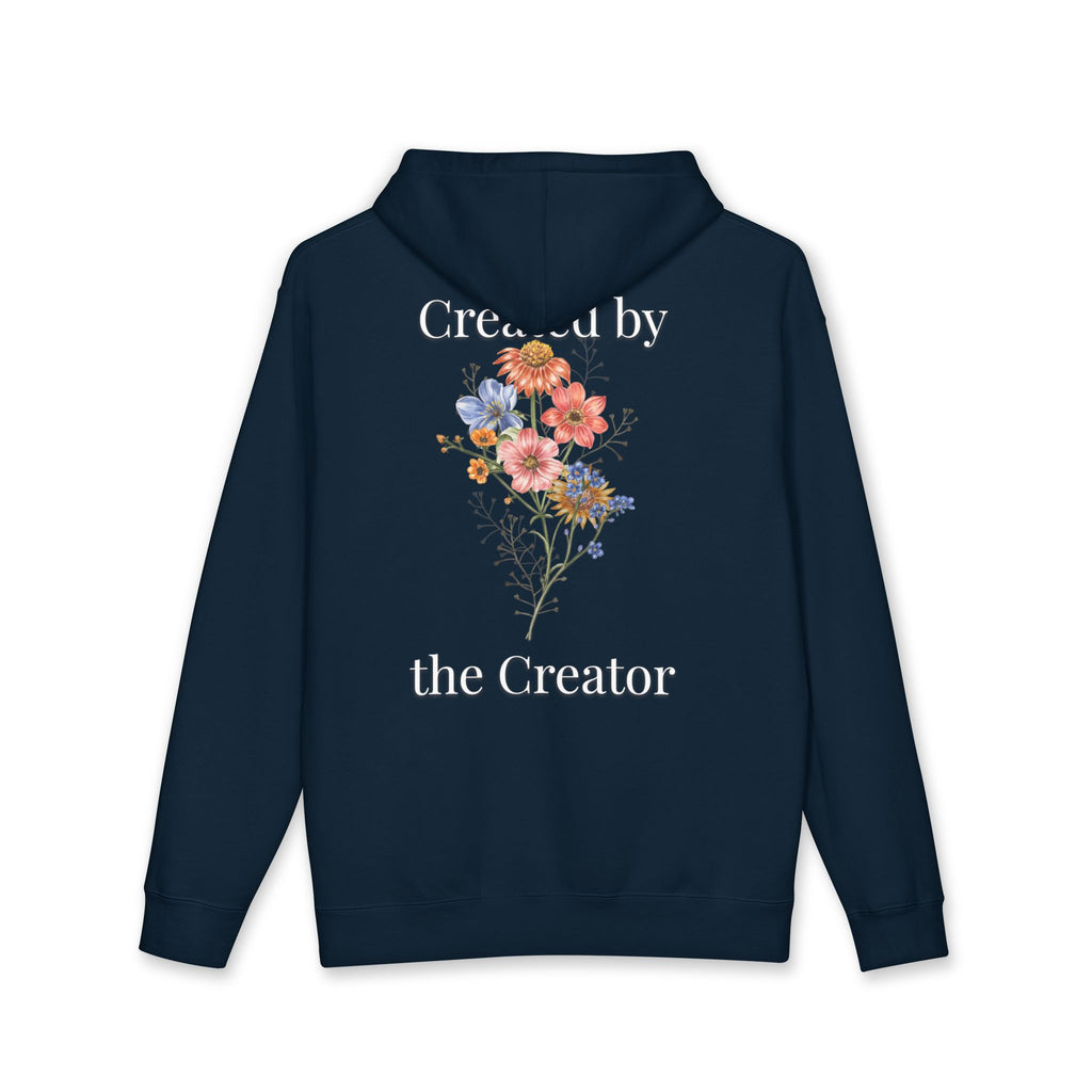 "Created by the Creator" Floral Hoodie - White Lettering