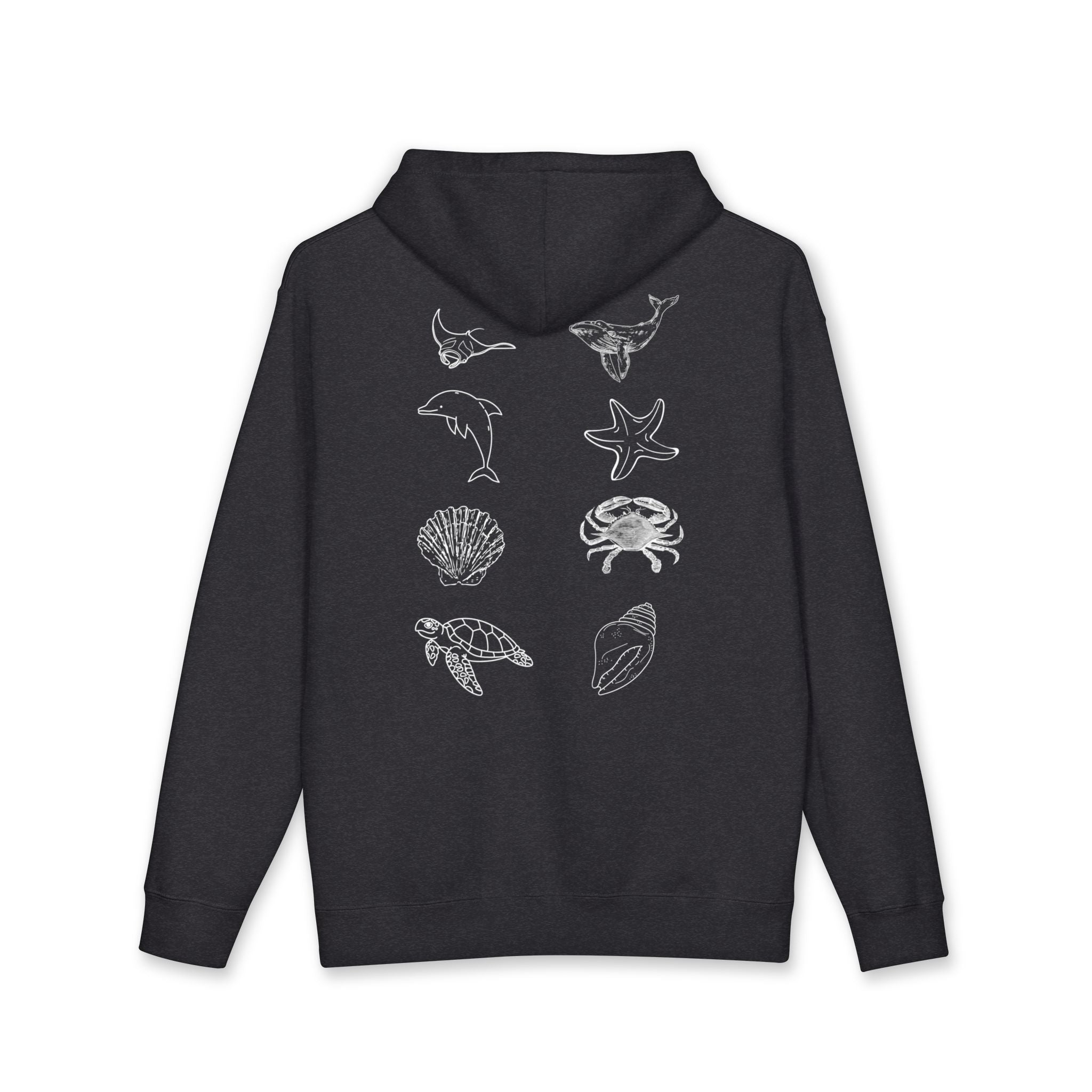 Ocean Life Sketch Back Print Hoodie
