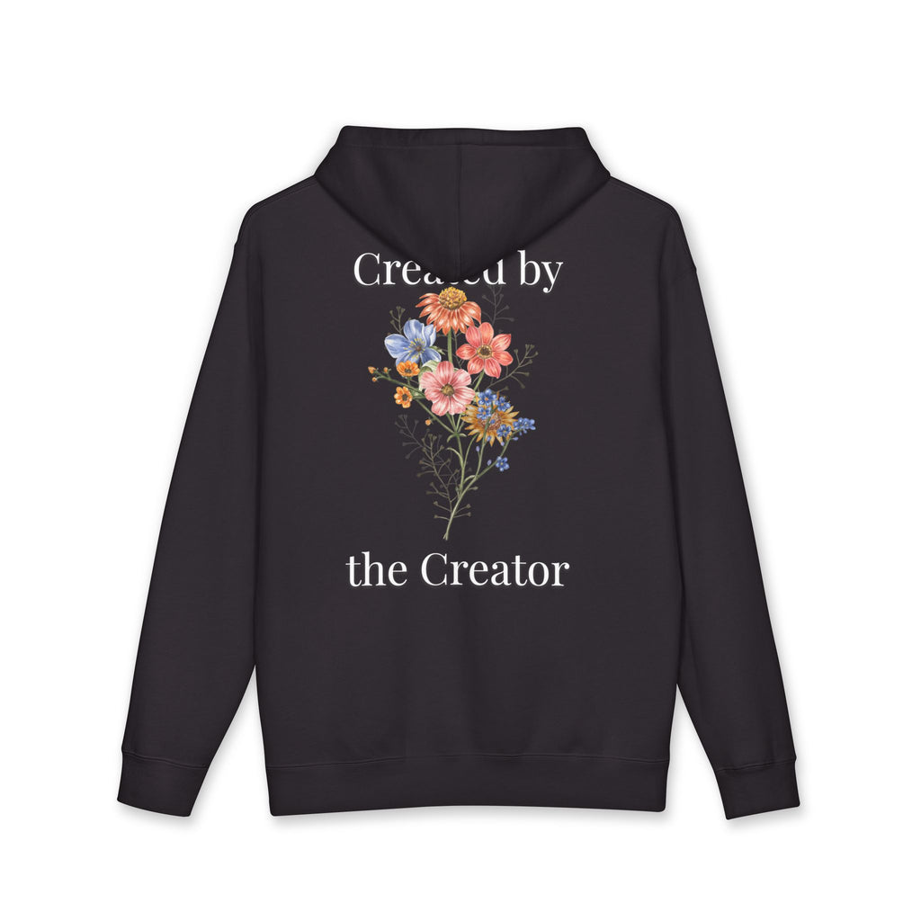 "Created by the Creator" Floral Hoodie - White Lettering