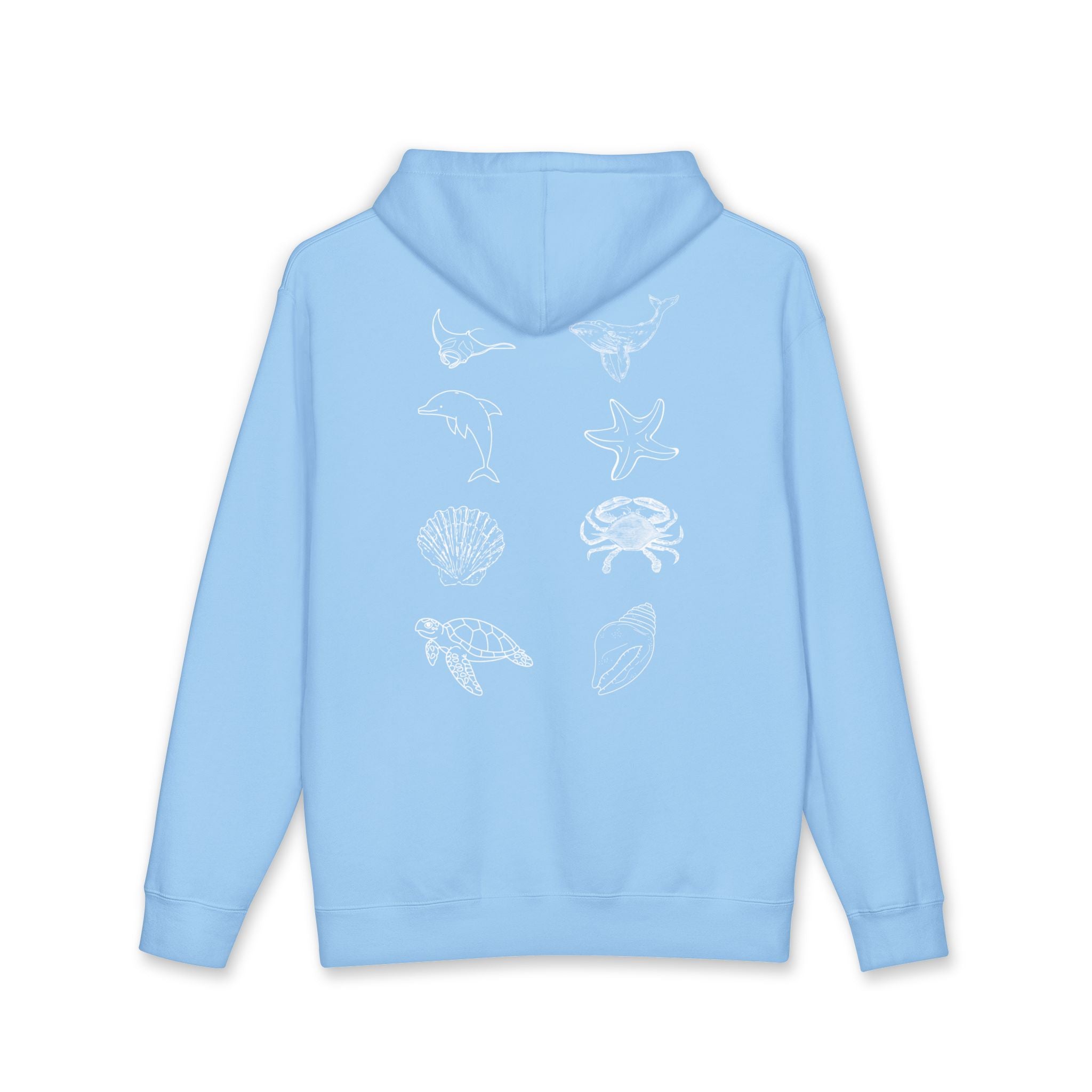 Ocean Life Sketch Back Print Hoodie