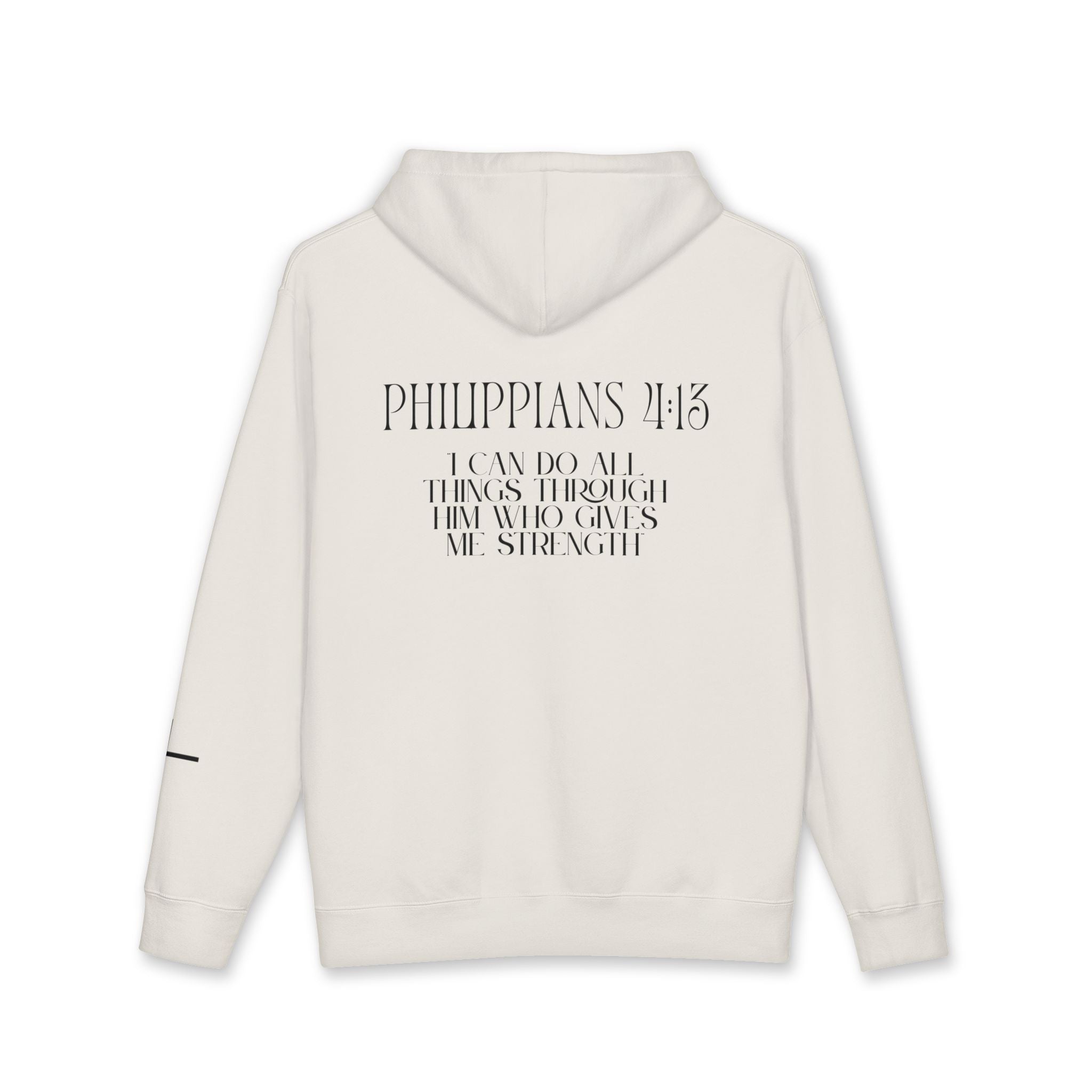 Philippians 4:13 Hoodie — Black Lettering