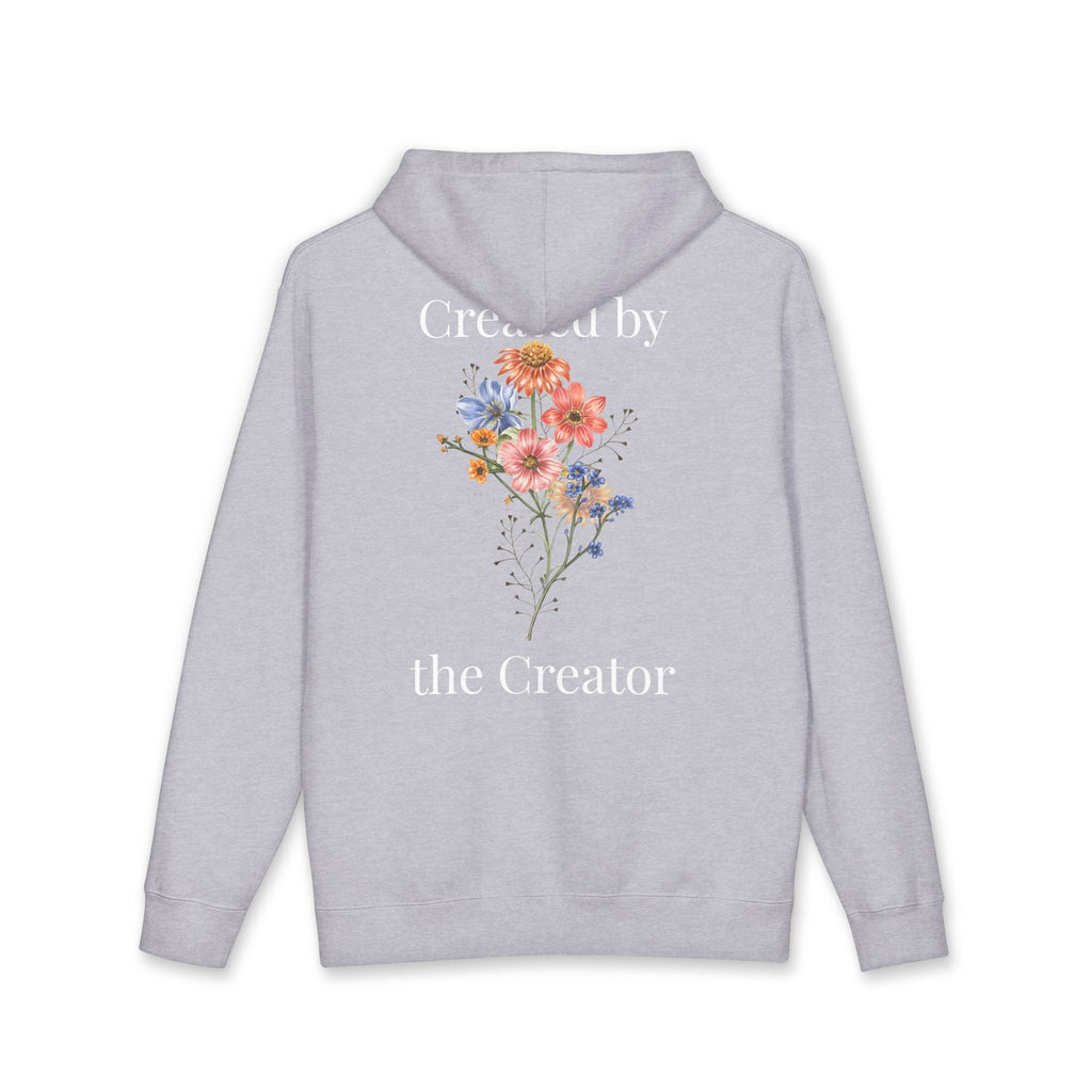 "Created by the Creator" Floral Hoodie - White Lettering