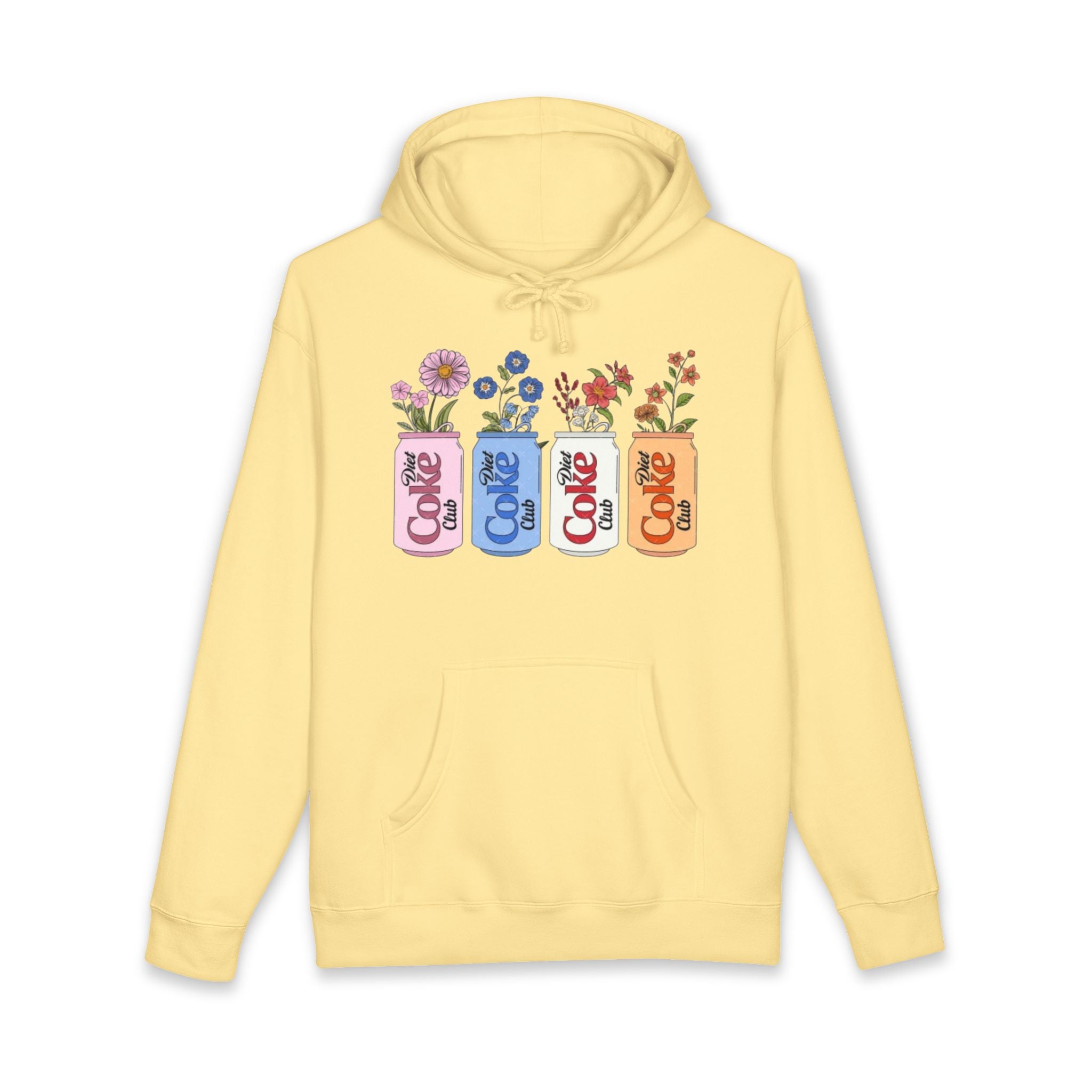Vintage Coke Cans with Wildflowers Hoodie