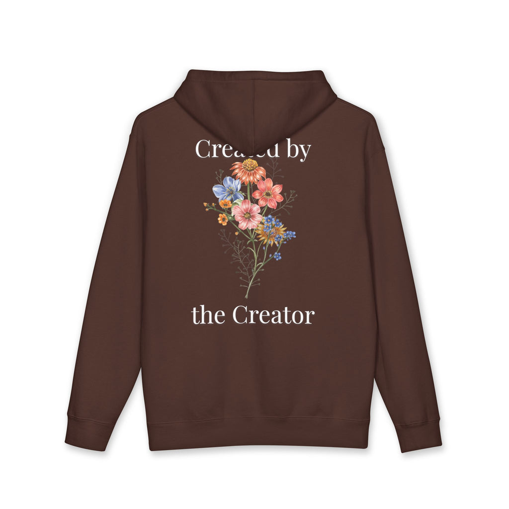 "Created by the Creator" Floral Hoodie - White Lettering