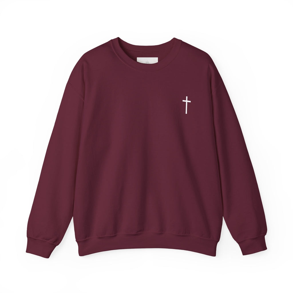 "Created by the Creator" - Floral Crewneck Sweatshirt - White Letters