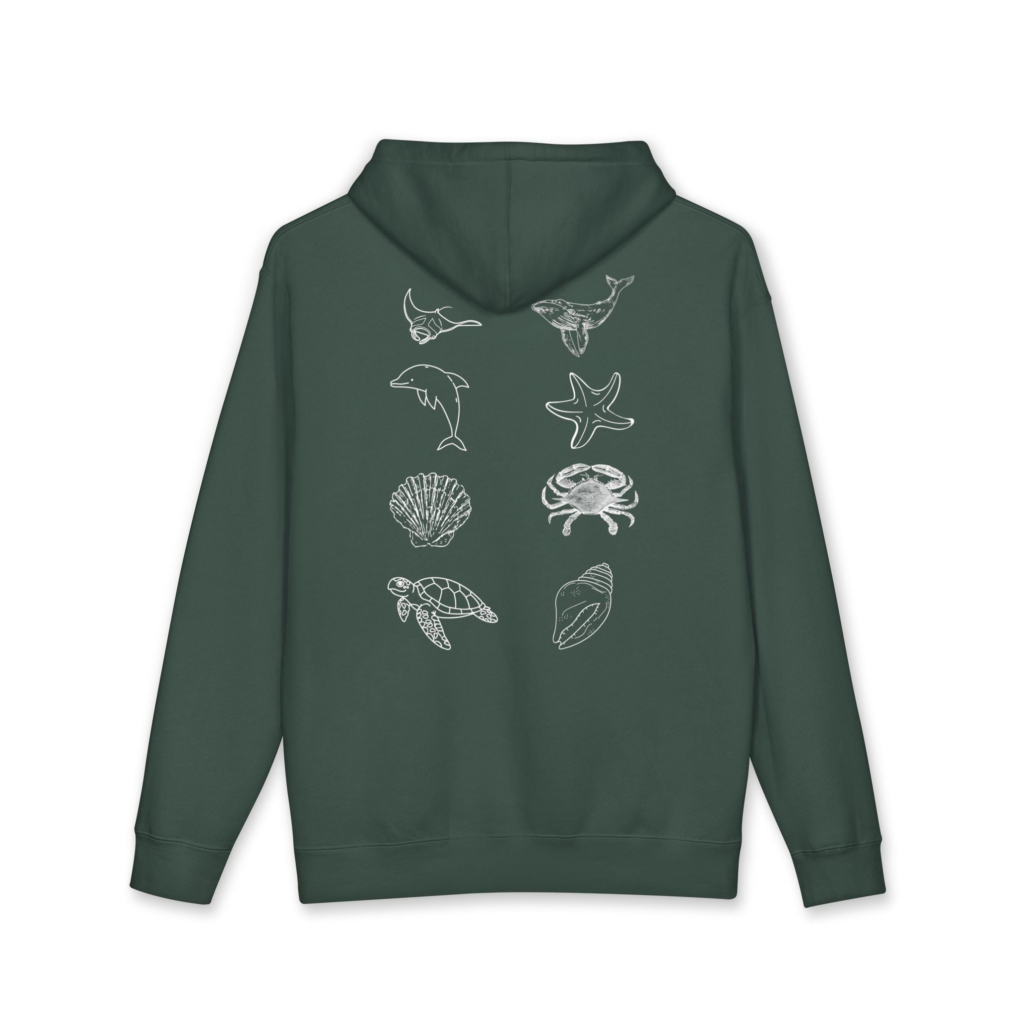 Ocean Life Sketch Back Print Hoodie