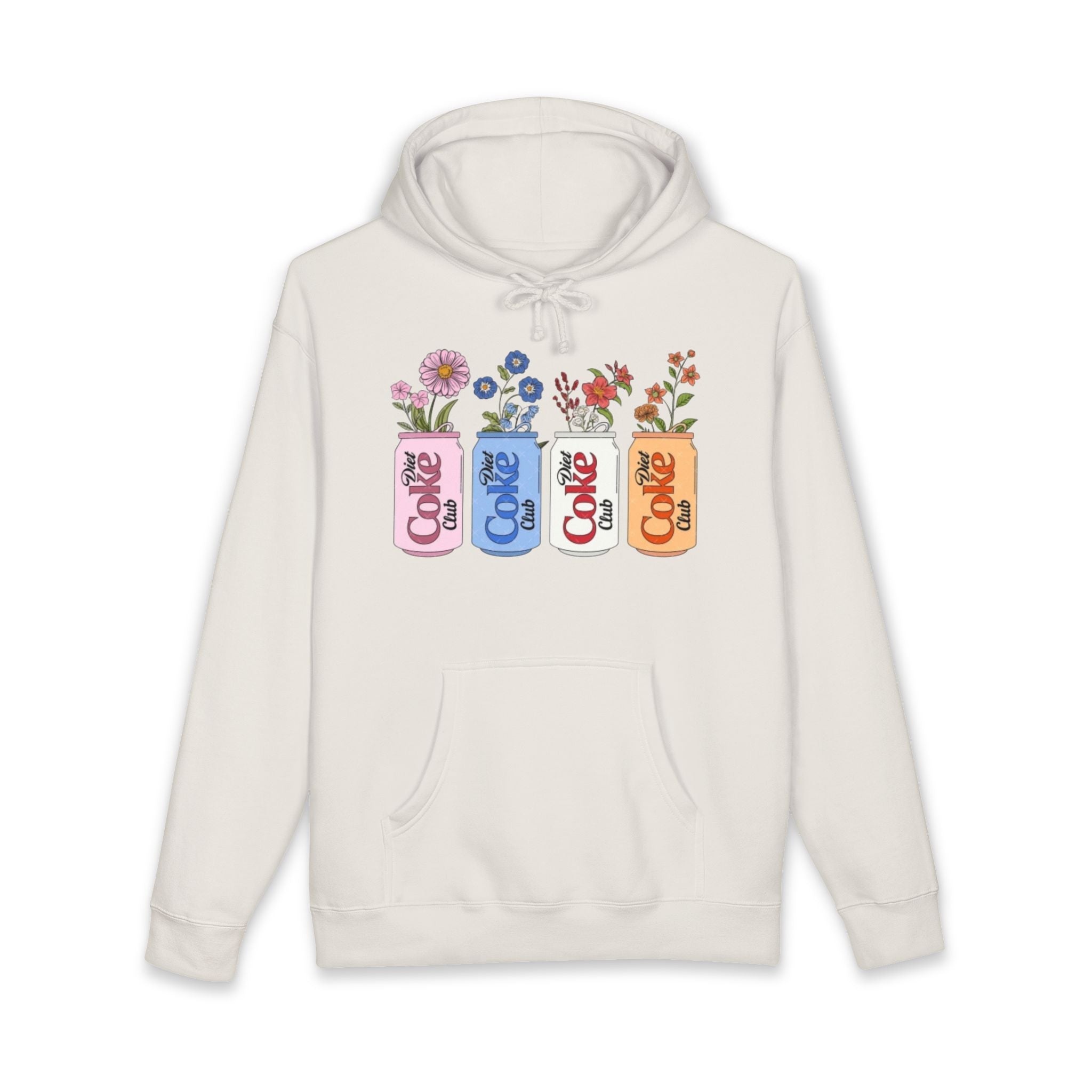 Vintage Coke Cans with Wildflowers Hoodie