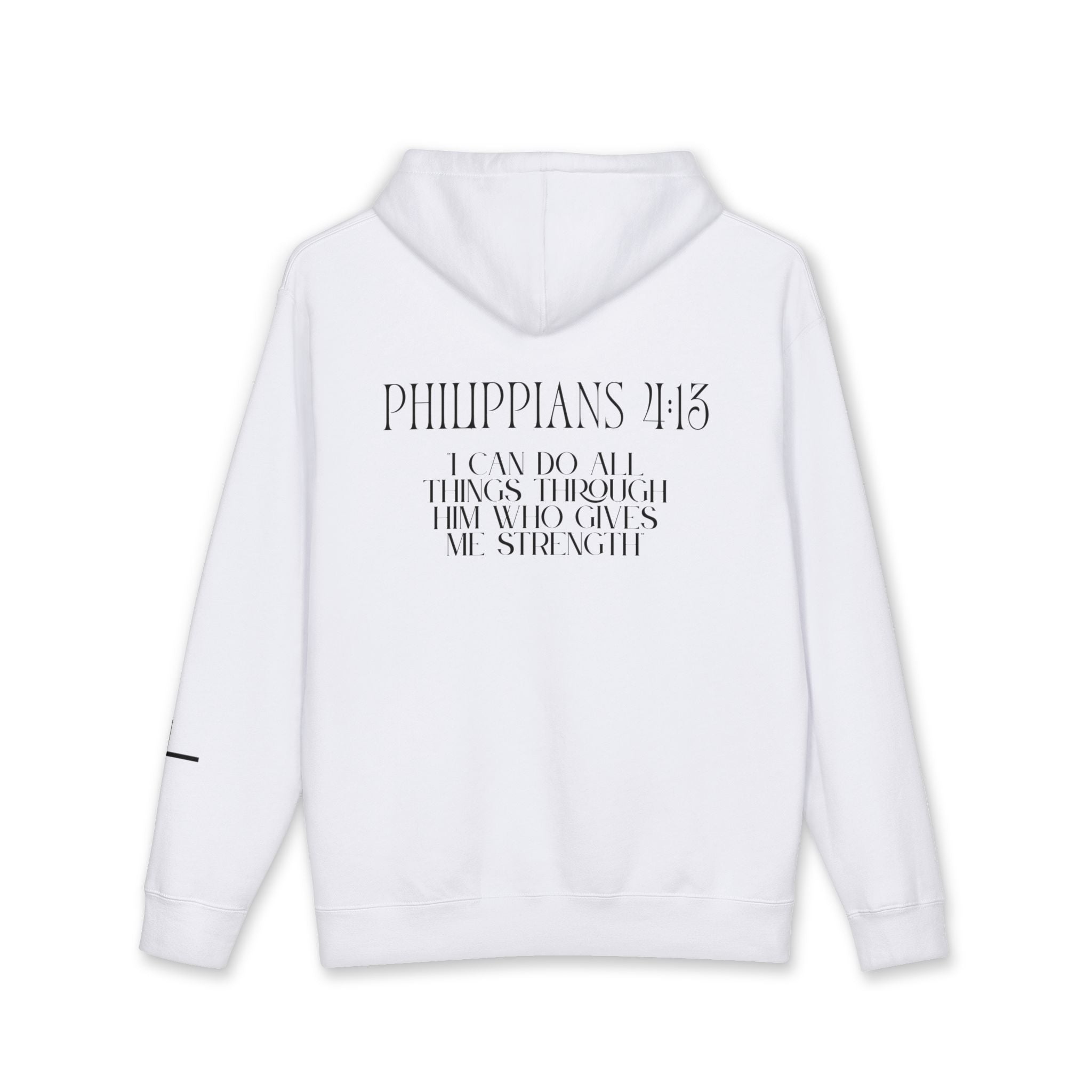 Philippians 4:13 Hoodie — Black Lettering