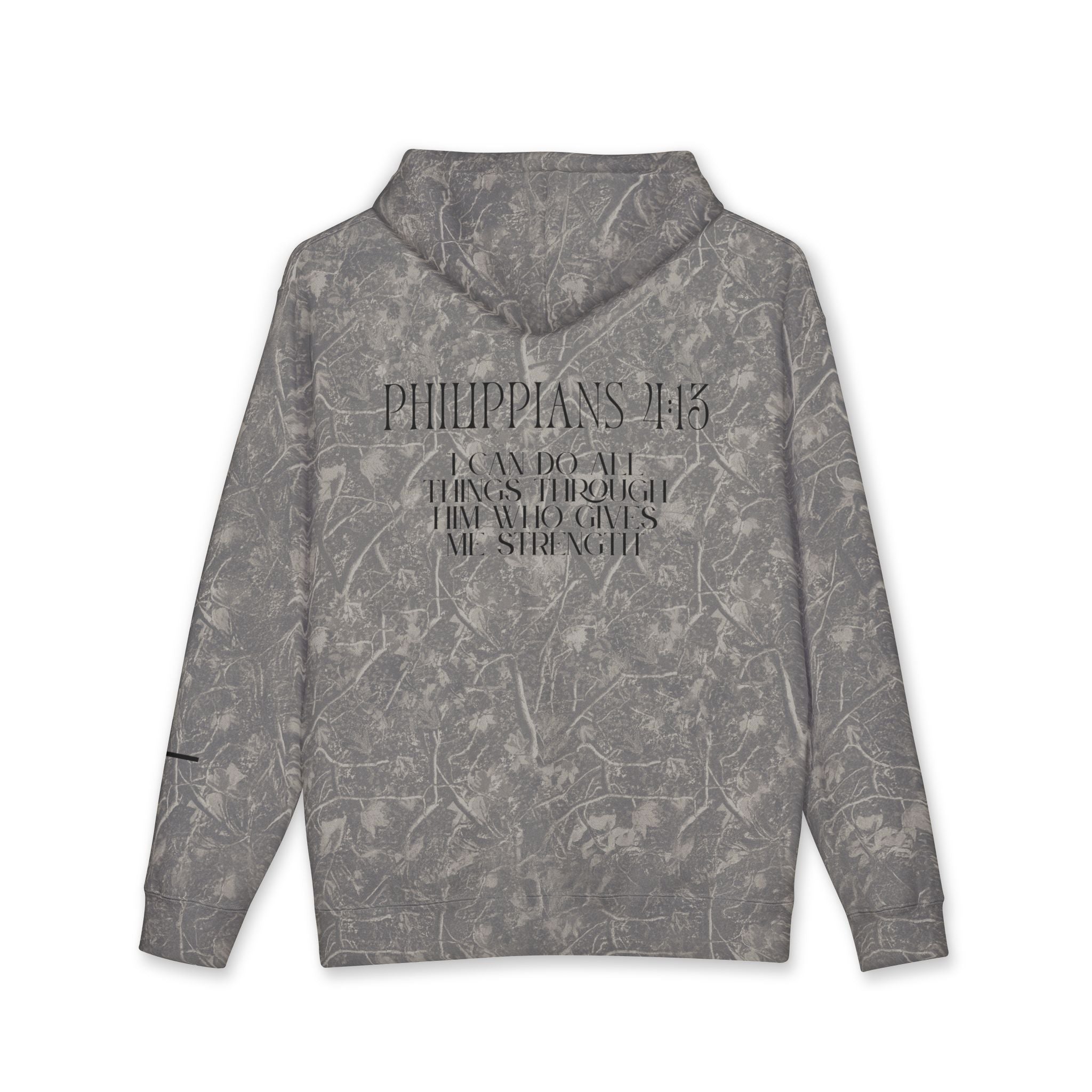Philippians 4:13 Hoodie — Black Lettering